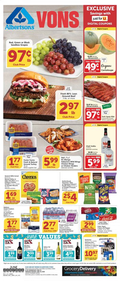 Vons Weekly Ad & Flyer June 24 to 30