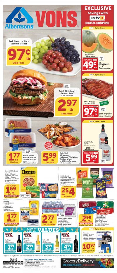 Vons Weekly Ad & Flyer June 24 to 30