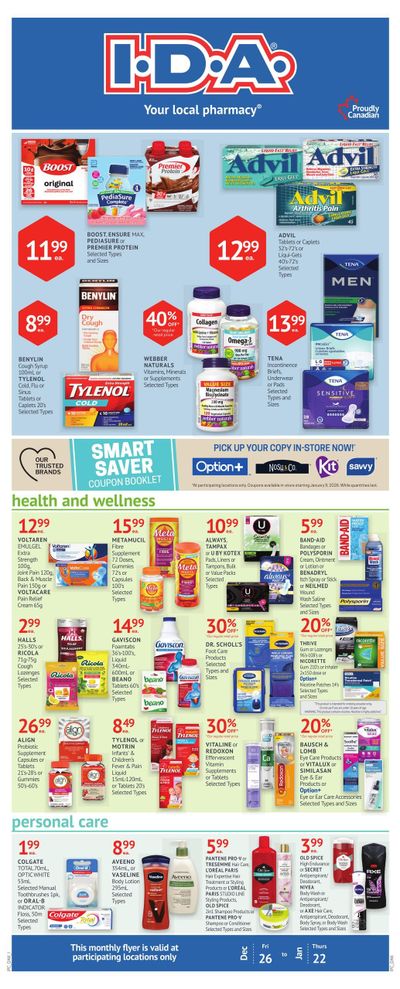 I.D.A. Pharmacy Monthly Flyer December 26 to January 22