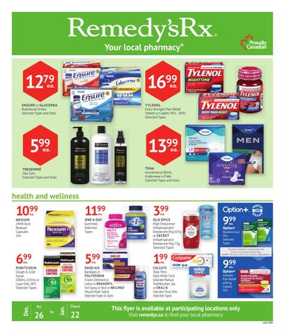 Remedy's RX Monthly Flyer December 26 to January 22