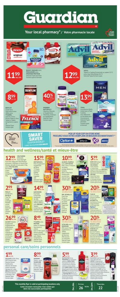 Guardian Pharmacy Monthly Flyer December 26 to January 22
