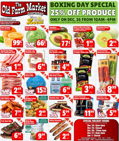 The Old Farm Market (Courtenay) Flyer December 26 to 31