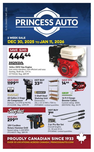 Princess Auto Flyer December 30 to January 11