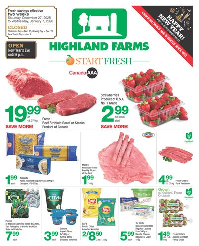 Highland Farms Flyer December 27 to January 7