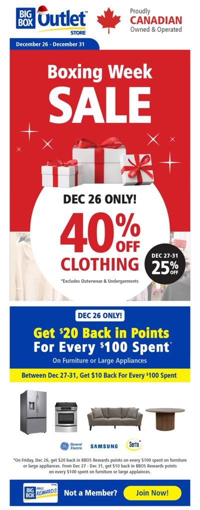 Big Box Outlet Store Flyer December 26 to 31