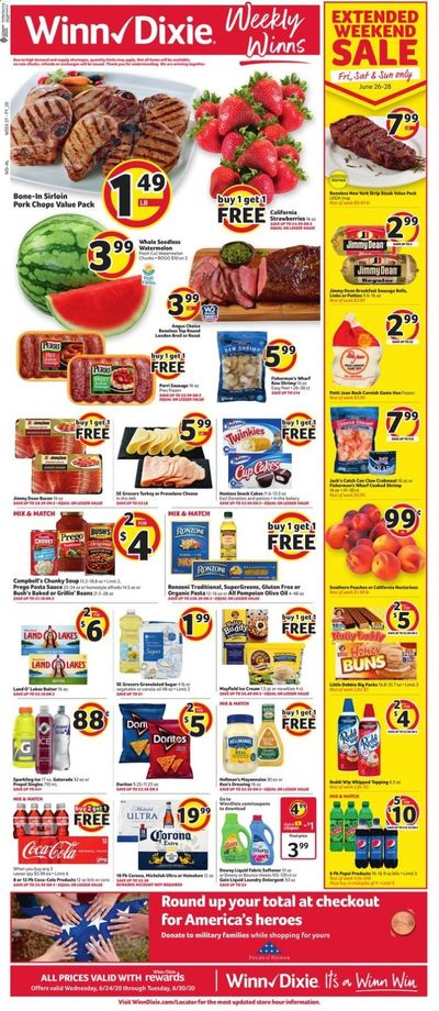 Winn Dixie Weekly Ad & Flyer June 24 to 30