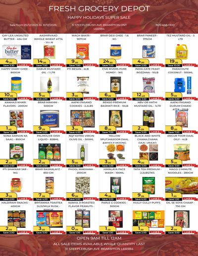 Fresh Grocery Depot Flyer December 25 to 31