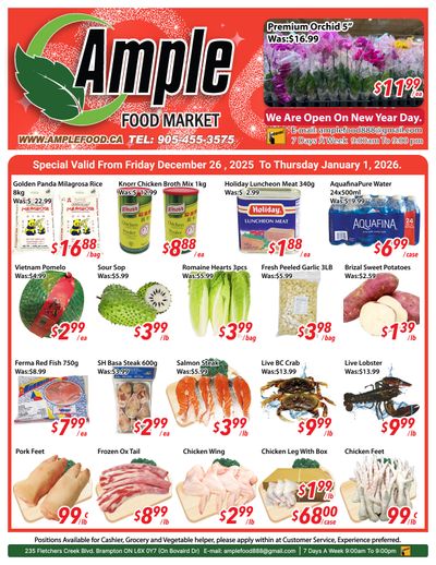 Ample Food Market (Brampton) Flyer December 26 to January 1