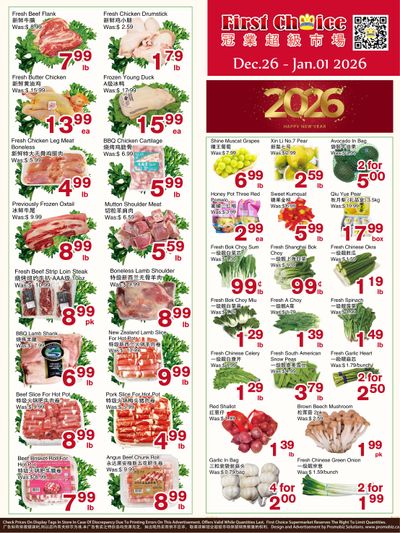 First Choice Supermarket Flyer December 26 to January 1