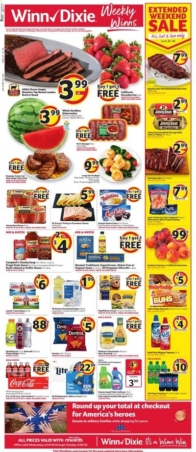 Winn Dixie Weekly Ad & Flyer June 24 to 30