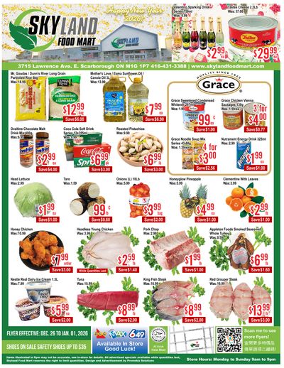 Skyland Food Mart Flyer December 26 to January 1
