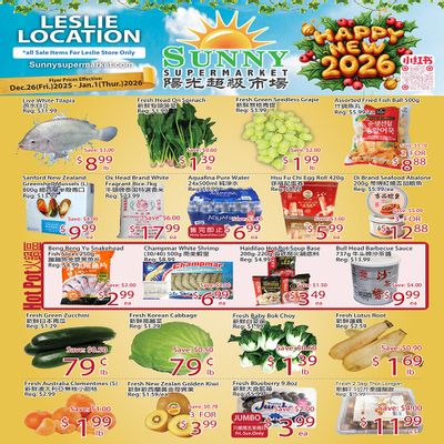 Sunny Supermarket (Leslie) Flyer December 26 to January 1