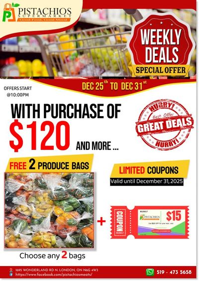 Pistachios Supermarket Flyer December 25 to 31