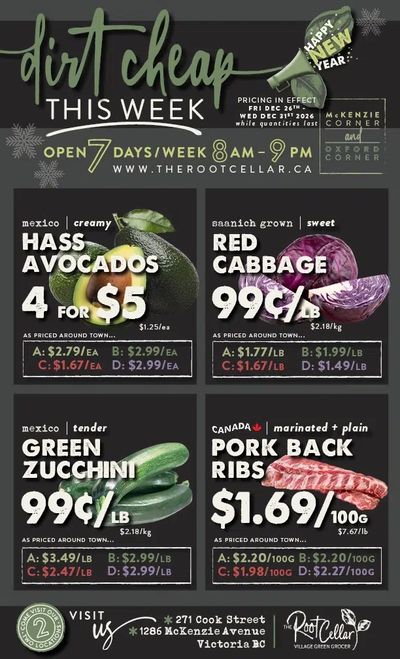 The Root Cellar Flyer December 26 to 31