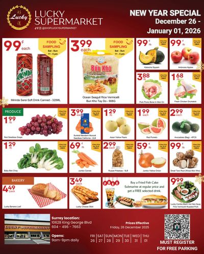 Lucky Supermarket (Surrey) Flyer December 26 to January 1