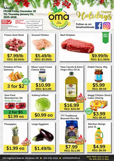 Oma Fresh Foods Flyer December 26 to January 1