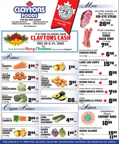 Claytons Heritage Market Flyer December 26 to 31