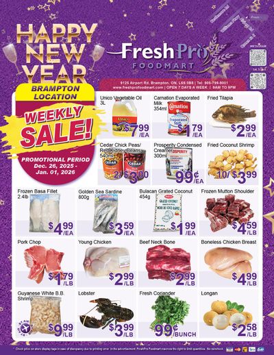 FreshPro Foodmart (Brampton) Flyer December 26 to January 1
