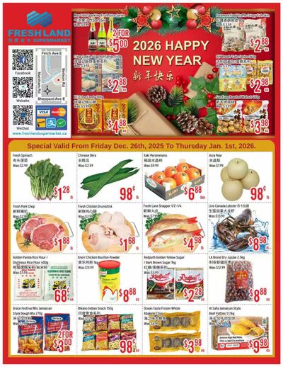FreshLand Supermarket Flyer December 26 to January 1