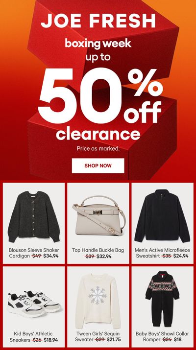 Joe Fresh Flyer December 26 to 31