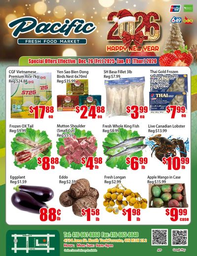 Pacific Fresh Food Market (North York) Flyer December 26 to January 1
