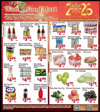 Wan 2 Food Mart Flyer December 26 to January 1