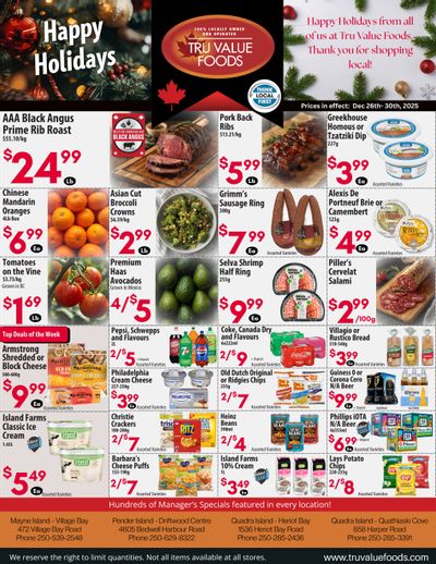 Tru Value Foods Flyer December 26 to 30