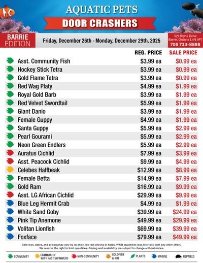 Big Al's (Barrie) Weekly Specials December 26 to 29