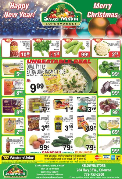 Sabzi Mandi Supermarket (Kelowna) Flyer December 26 to 31