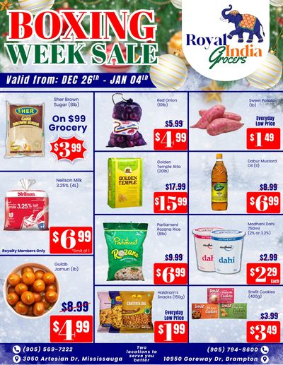 Royal India Grocers Flyer December 26 to January 4