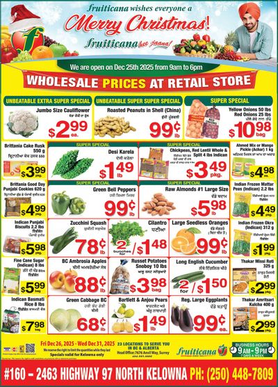 Fruiticana (Kelowna) Flyer December 26 to 31