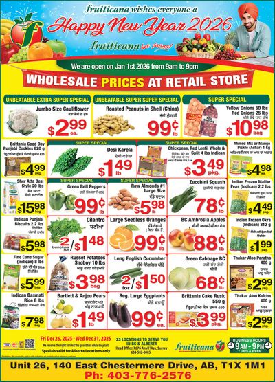 Fruiticana (Chestermere) Flyer December 26 to 31