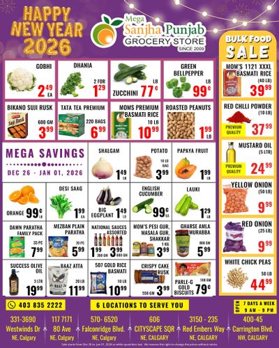Sanjha Punjab Grocery Store Flyer December 26 to January 1
