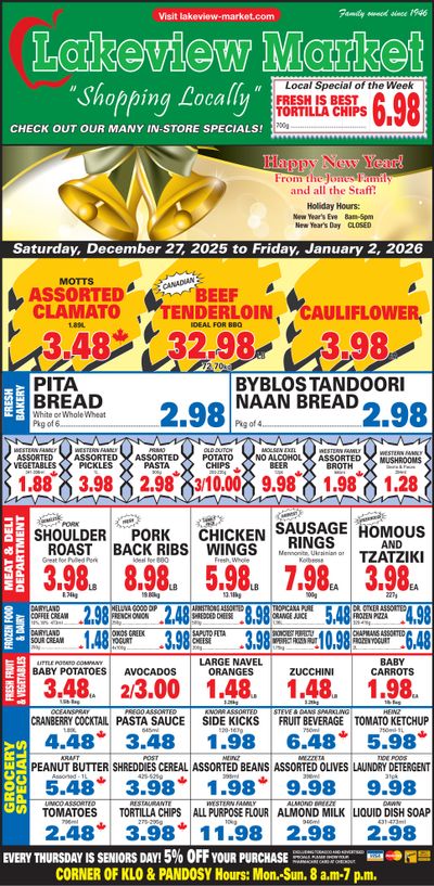 Lakeview Market Flyer December 27 to January 2