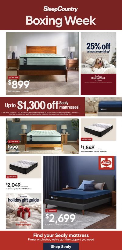 Sleep Country Flyer December 29 to January 6