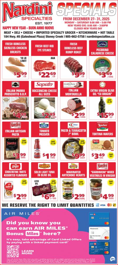 Nardini Specialties Flyer December 27 to 31