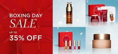 Clarins Canada: Boxing Day Sale up to 35% off + Free Shipping + Free 5 Piece Gift With Purchase of $100
