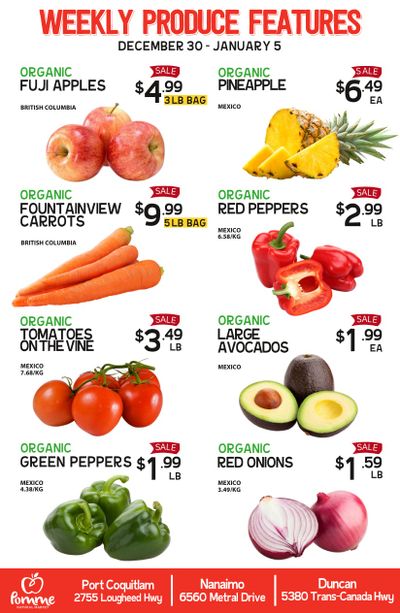 Pomme Natural Market Weekly Produce Flyer December 30 to January 5