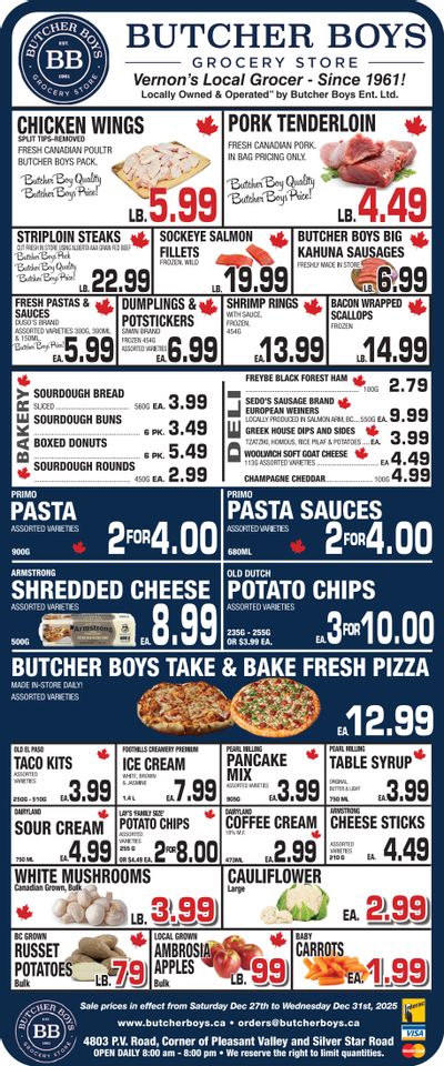 Butcher Boys Grocery Store Flyer December 27 to 31