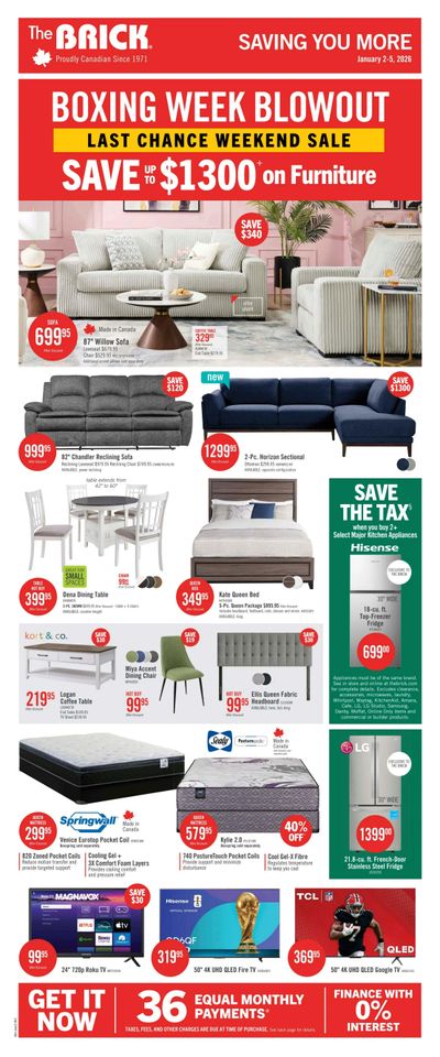 The Brick Mattress Store Flyer December 30 to January 12