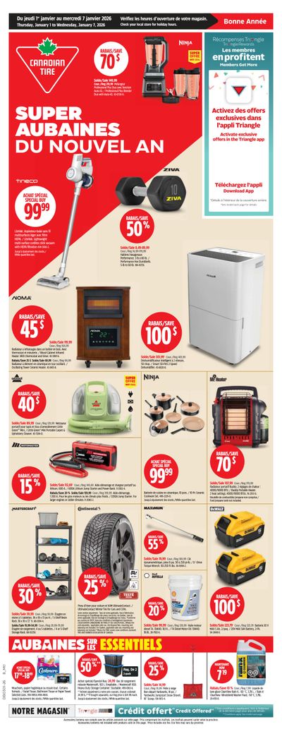 Canadian Tire (QC) Flyer January 1 to 7