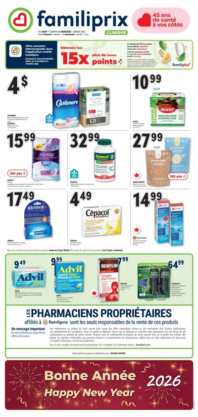 Familiprix Clinique Flyer January 1 to 7