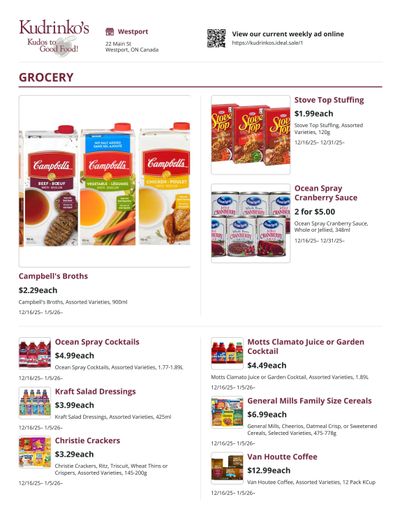 Kudrinko's Flyer December 16 to January 5