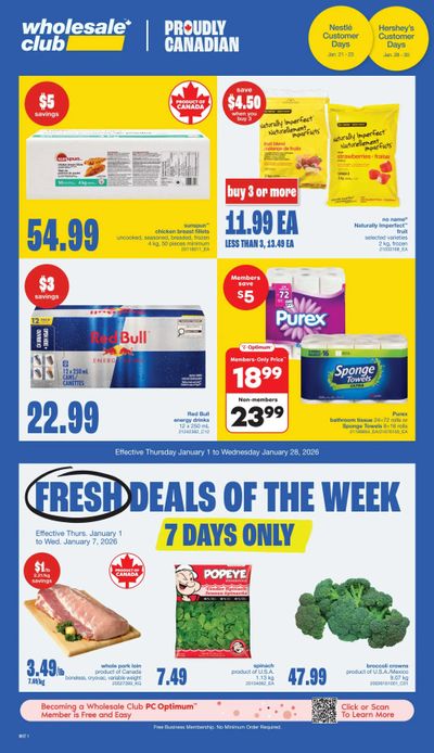 Wholesale Club (West) Flyer January 1 to 28