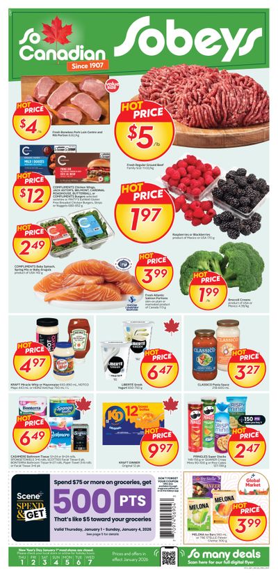 Sobeys (ON) Flyer January 1 to 7