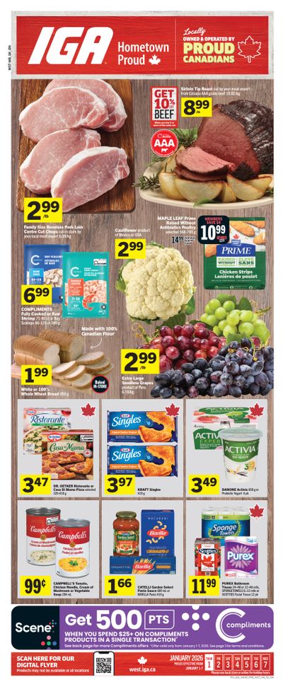 IGA (SK, MB, ON) Flyer January 1 to 7