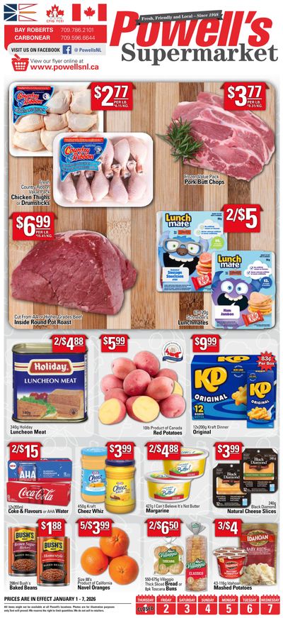 Powell's Supermarket Flyer January 1 to 7