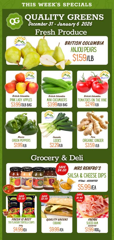 Quality Greens Flyer December 31 to January 6