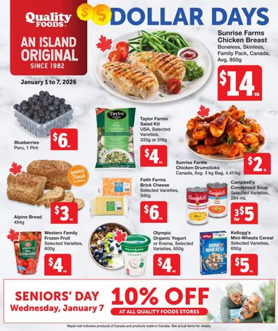 Quality Foods Flyer January 1 to 7