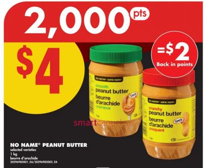 No Frills Ontario: No Name Peanut Butter $4 + 2,000 PC Optimum Points January 1st – 7th + Flyer Deals